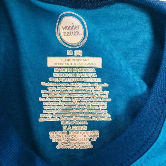 Wonder Nation PJs Boys Medium 8 Glow in Dark Graphic Shark Guitar Player - Picture 6 of 7